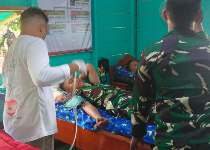 Gandeng TNI Yonif TP 847/VS, Sibat Air Muring &  PMI Bengkulu Utara, Aksi Donor Darah