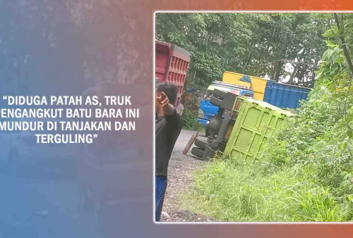 Truk Batu Bara Terbalik, Jalur Tengah Arga Makmur Macet