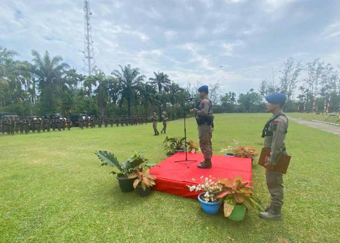 Personil Brimob Polda Bengkulu Resmi Latihan Tempur di Agricinal