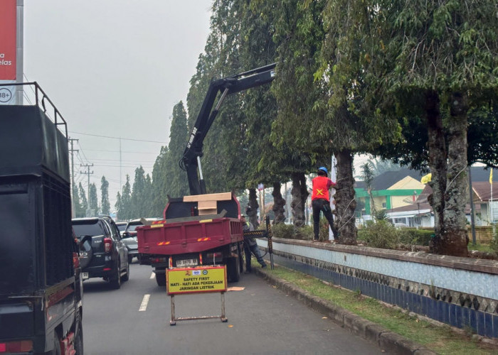 Suasana Baru Jalur Dua Kota Arga Makmur, Pemkab Pasang 70 Unit Lampu Hias
