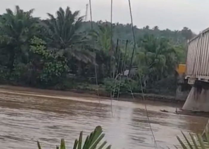 Banjir dan Kayu Hanyut di Sungai Sebelat Ganggu Kabel Induk, Listrik Sejumlah Desa Padam