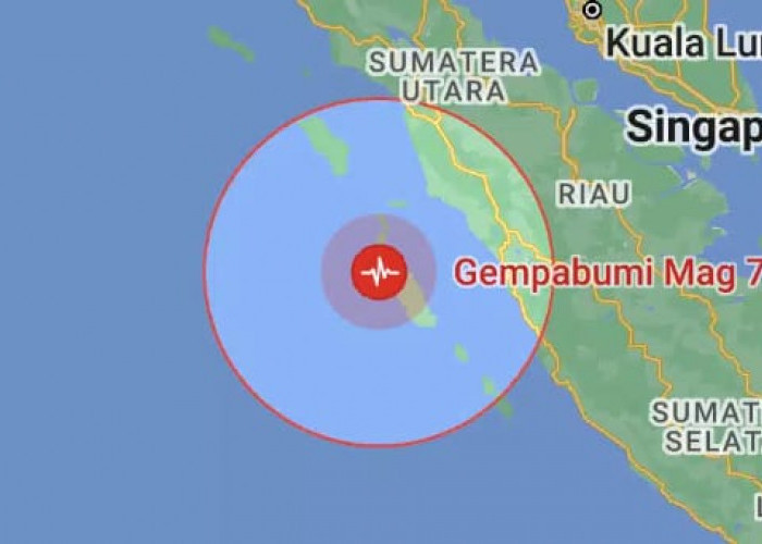 Dini Hari Gempa 6.9 Magnitudo Guncang Mentawai Sumatera Barat