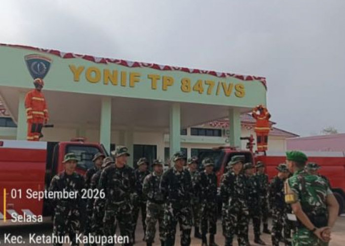 Antisipasi Karhutla, Batalyon TP 847/VS BU Siagakan Personel dan Mobil Damkar