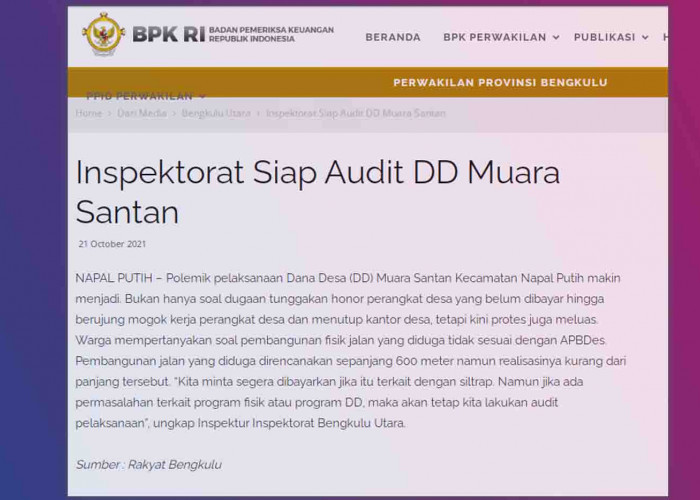 Pernah jadi Atensi BPK, Inspektorat Diminta Audit Ulang DD Muara Santan