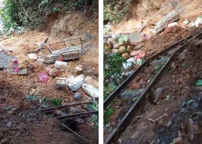 Longsor Hantam Jalur Molek Lebong Tandai, Gerbong Terjun ke Jurang
