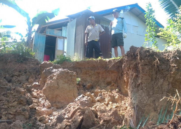 Selain Mengikis Jalan, Longsor Juga Membuat Rumah Warga di Jabi Retak