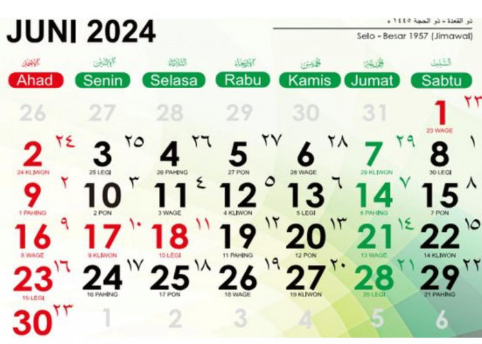 Daftar Tanggal Merah Juni 2024, Ada Libur Panjang Menyambut Idul Adha 1445 Hijriah