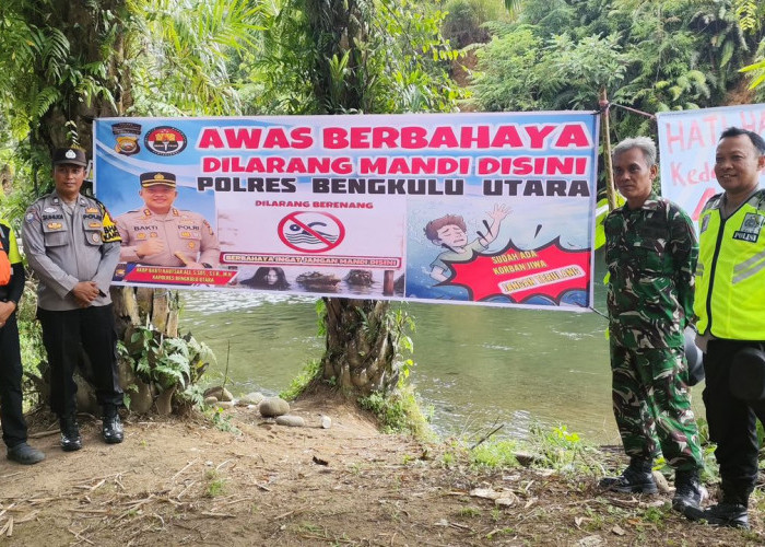 Makan Korban Jiwa, Polres Bengkulu Utara Pasang Imbauan di Objek Wisata