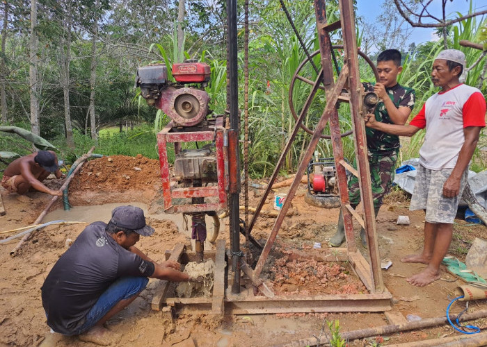 Penuhi Kebutuhan Air Bersih, Satgas TMMD Kodim Bengkulu Utara Bangun 3 Titik Sumur Bor
