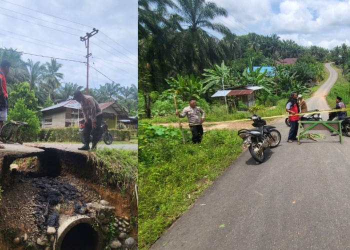 Jalan Ambrol, Polsek Giri Mulya Sarankan Pengendara Hindari Akses Wono Harjo - Suka Makmur