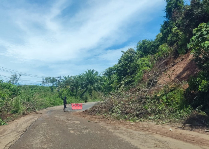 Sepekan Pasca Banjir, Tanah Longsor Masih Tutupi Badan Jalan, Pemkab Bengkulu Utara Dinilai Lamban