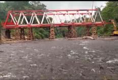 Diguyur Hujan Deras, Jembatan Lubuk Selandak Tetap Kokoh, 10 Meter Lagi Tuntas