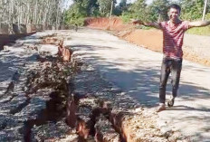 Belum Sebulan, Jalan Tanjung Alai–Jabi Amblas, Camat Soroti Masa Pemeliharaan
