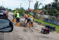 Minta Pengaspalan Permanen, Warga Protes Tambal Sulam Jalan Nasional Putri Hijau